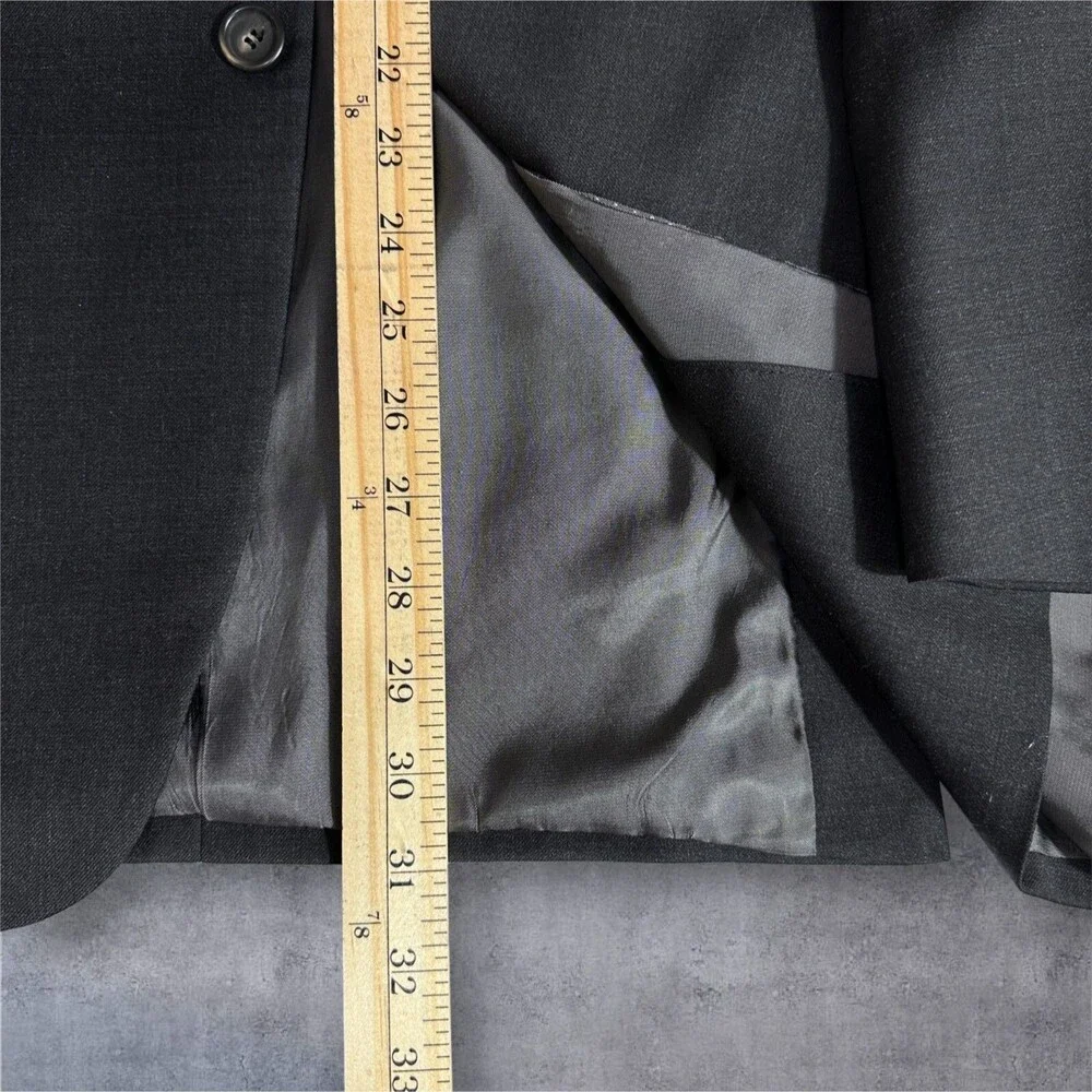 HART SCHAFFNER MARX Mens Blazer Sport Coat Two Button Jacket 44R Wool Gray Suits